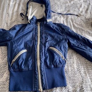 Blue Jacket, removable hoodie